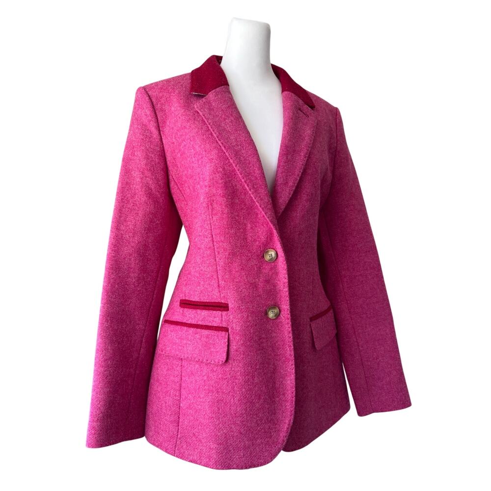 Crew Clothing Co. 100% Wool Pink & Red Single Breasted Blazer